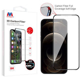 MyBat 3D Carbon Fiber Full Coverage Soft Edge Tempered Glass Screen Protector for Apple iPhone 12 Pro Max (6.7) - BlackMyBat Pro